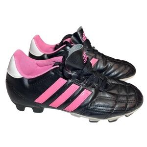 Youth Adidas Black & Pink Soccer Cleats